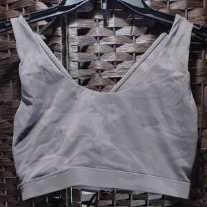 RUNNING GIRL Full Coverage Sports Bra Gray Camo Size XL